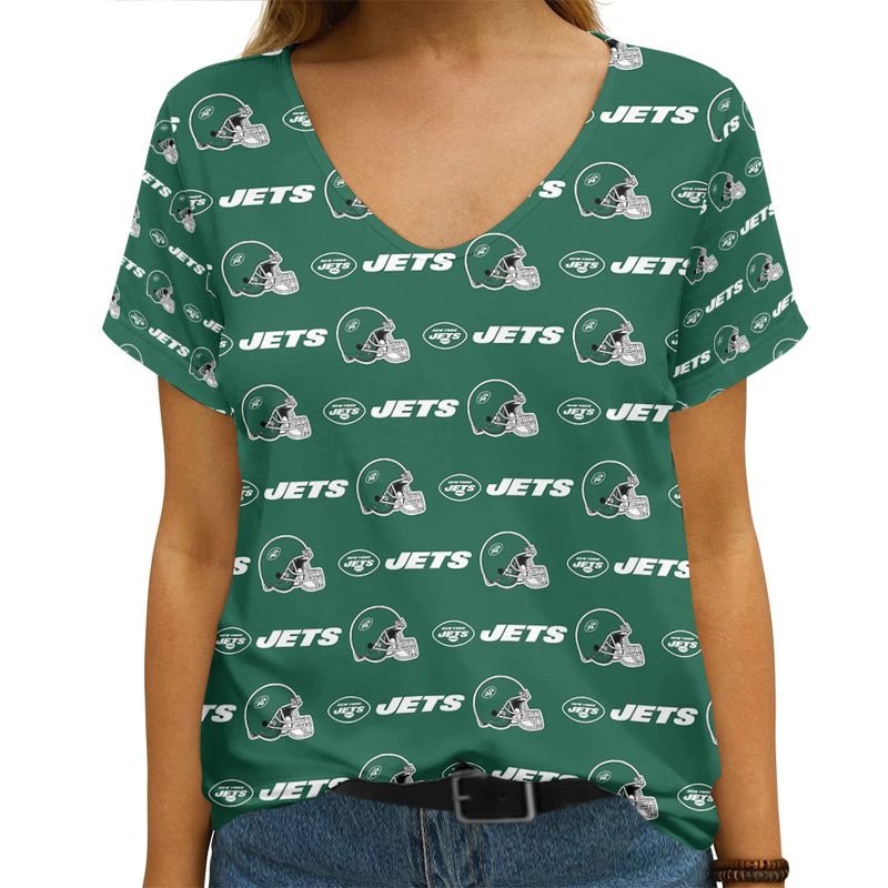 New York Jets V-neck Women T-shirt