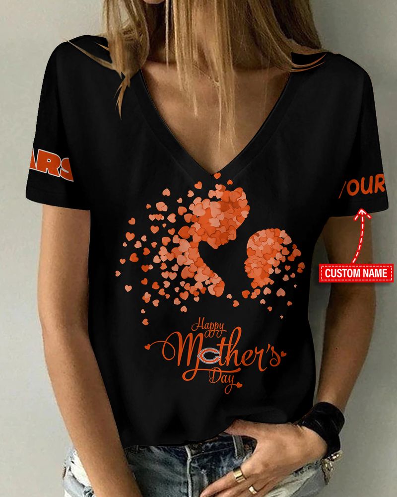 Chicago Bears Happy Mother’s Day Summer Women V Neck T-Shirt AGCWTS685