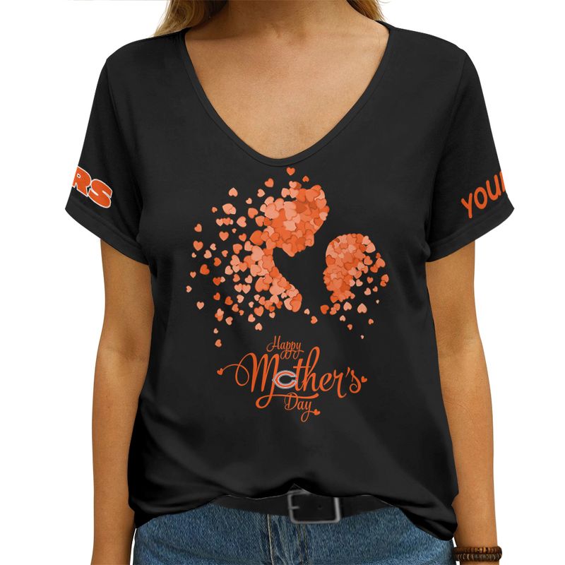 Chicago Bears Happy Mother’s Day Summer Women V Neck T-Shirt AGCWTS685