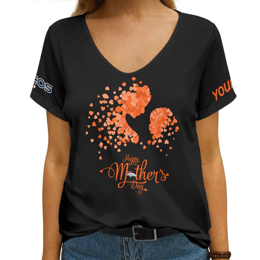 Denver Broncos Happy Mother’s Day Summer Women V Neck T-Shirt AGCWTS689
