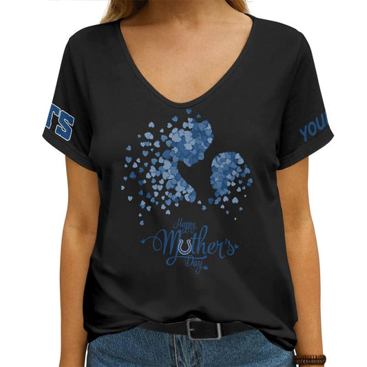 Indianapolis Colts Happy Mother’s Day Summer Women V Neck T-Shirt AGCWTS693