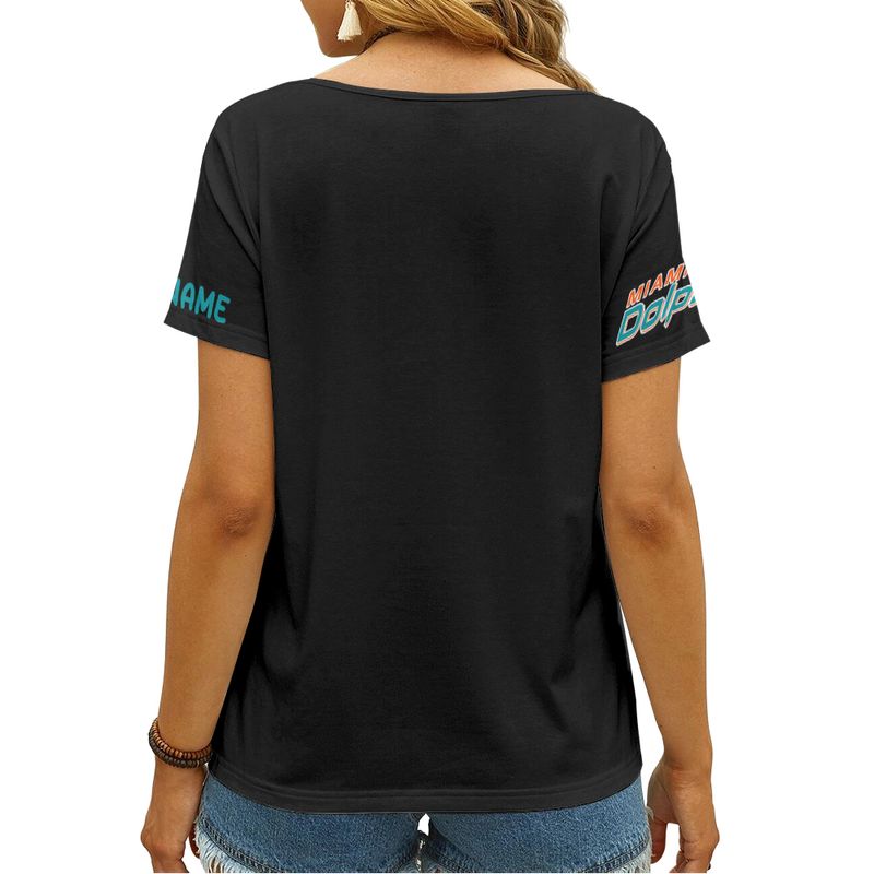 Miami Dolphins Happy Mother’s Day Summer Women V Neck T-Shirt AGCWTS699