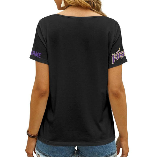 Minnesota Vikings Happy Mother’s Day Summer Women V Neck T-Shirt AGCWTS700
