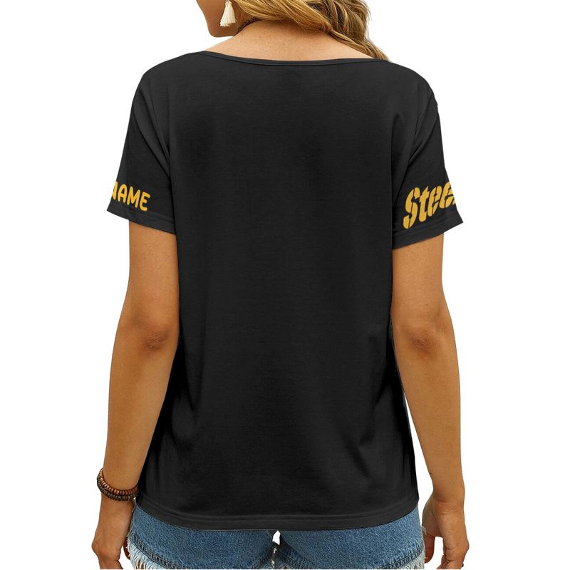 Pittsburgh Steelers Happy Mother’s Day Summer Women V Neck T-Shirt AGCWTS706
