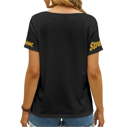 Pittsburgh Steelers Happy Mother’s Day Summer Women V Neck T-Shirt AGCWTS706