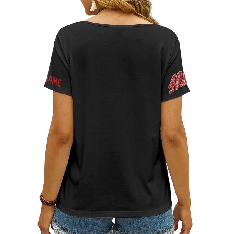San Francisco 49ers Happy Mother’s Day Summer Women V Neck T-Shirt AGCWTS707