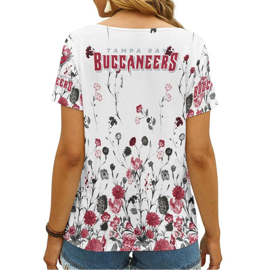 Tampa Bay Buccaneers Personalized V-neck Women T-shirt
