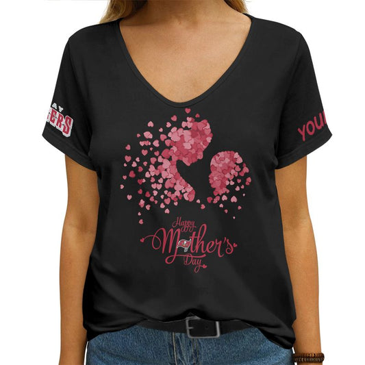 Tampa Bay Buccaneers Happy Mother’s Day Summer Women V Neck T-Shirt AGCWTS709