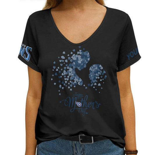 Tennessee Titans Happy Mother’s Day Summer Women V Neck T-Shirt AGCWTS710