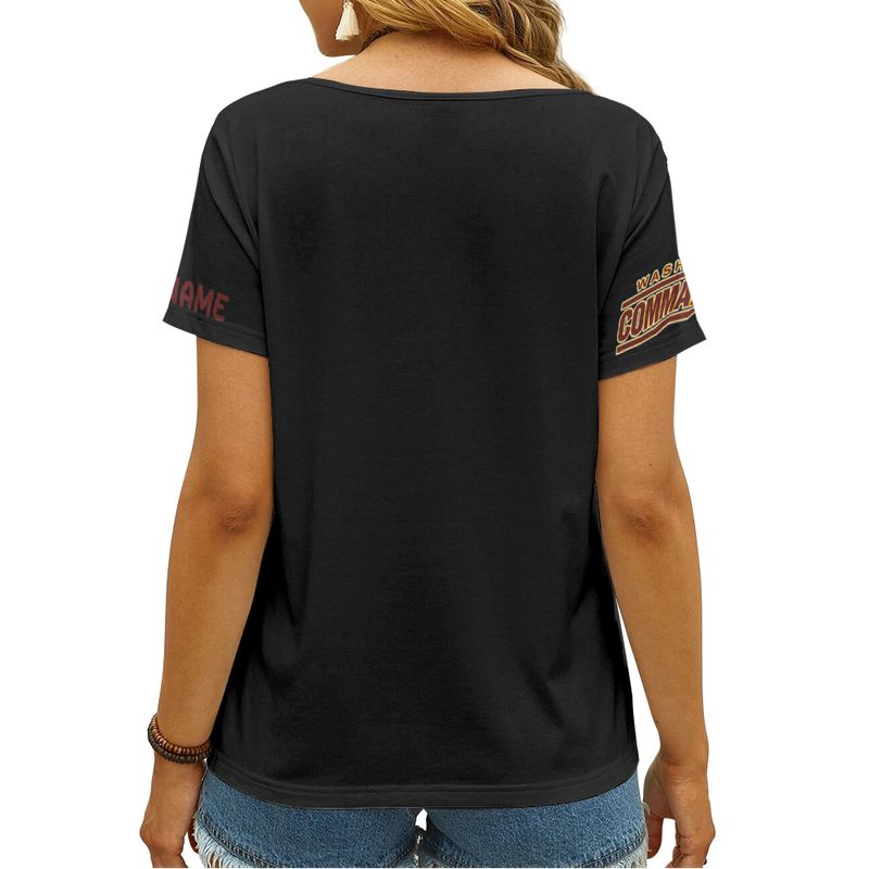 Washington Commanders Happy Mother’s Day Summer Women V Neck T-Shirt AGCWTS711
