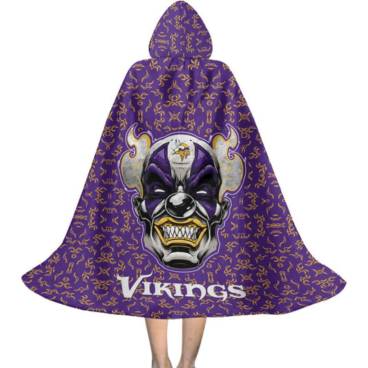 Minnesota Vikings Halloween Clown Limited Edition All-Over Print Halloween Cloak