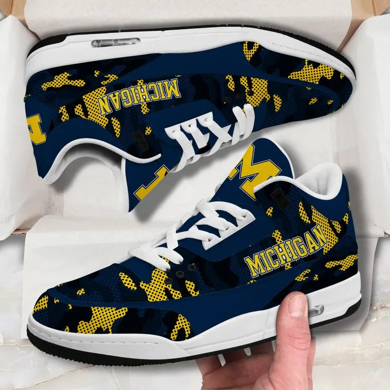 Michigan Wolverines Basic White Genuine Leather JD03 Shoes Men and Women AZBTAJ3000157