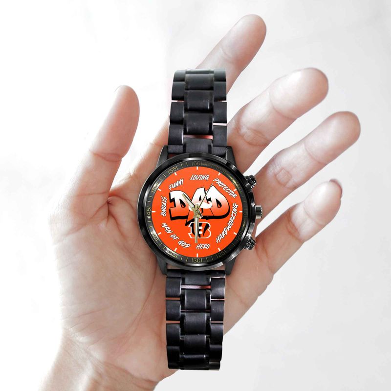 Cincinnati Bengals Limited Edition Black Stainless Steel Watch For Father’s Day AZBTWA000002