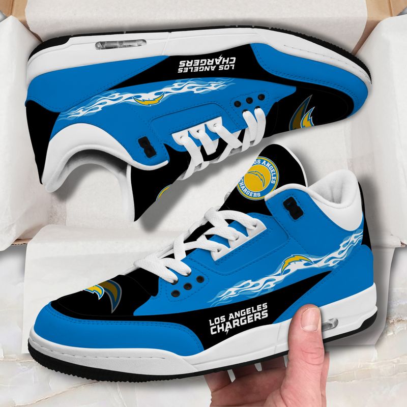 Los Angeles Chargers Fire White Genuine Leather JD03 Shoes Men and Women AZBTAJ3000047