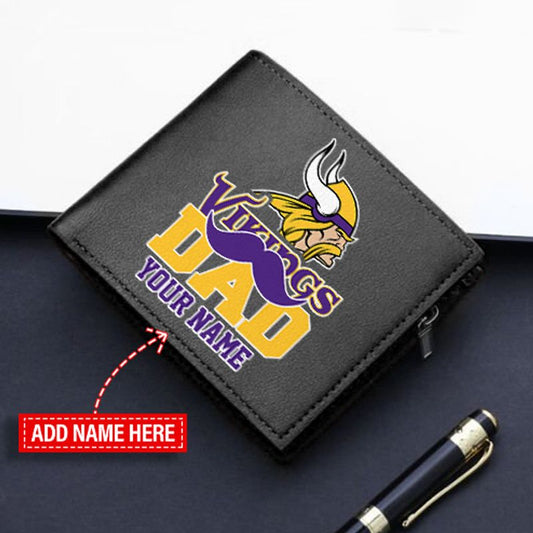 Minnesota Vikings Limited Edition Men’s Leather Bifold Wallet Gift For Father’s Day AZBT2DMW000007