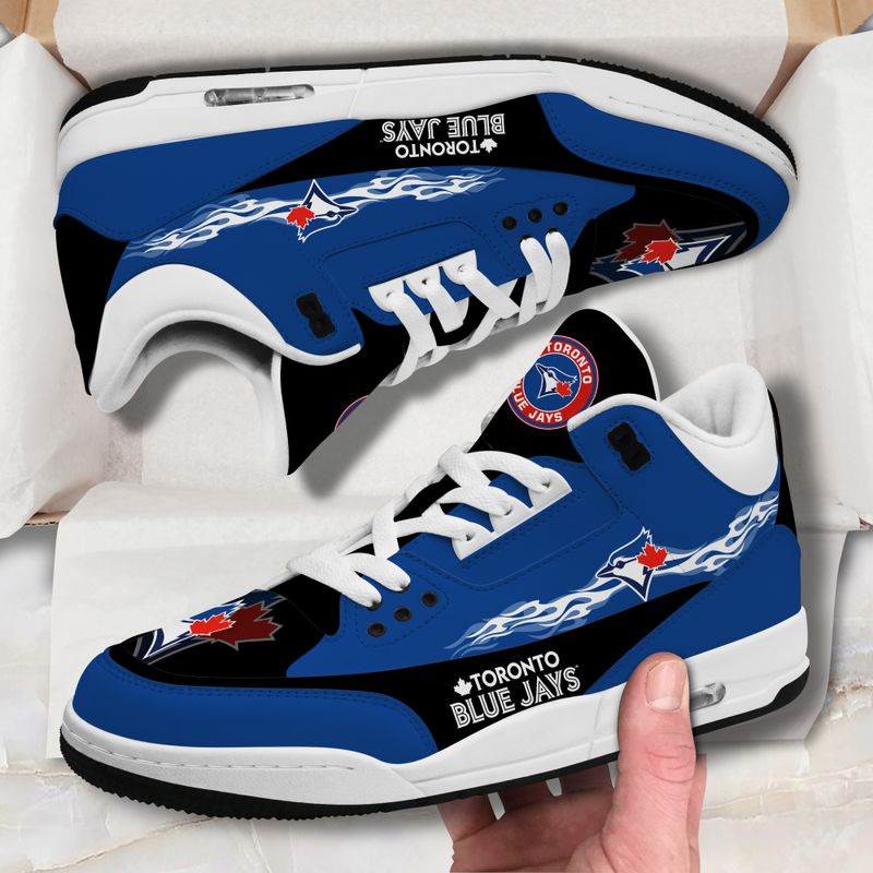 Toronto Blue Jays Fire White Genuine Leather JD03 Shoes Men and Women AZBTAJ3000033