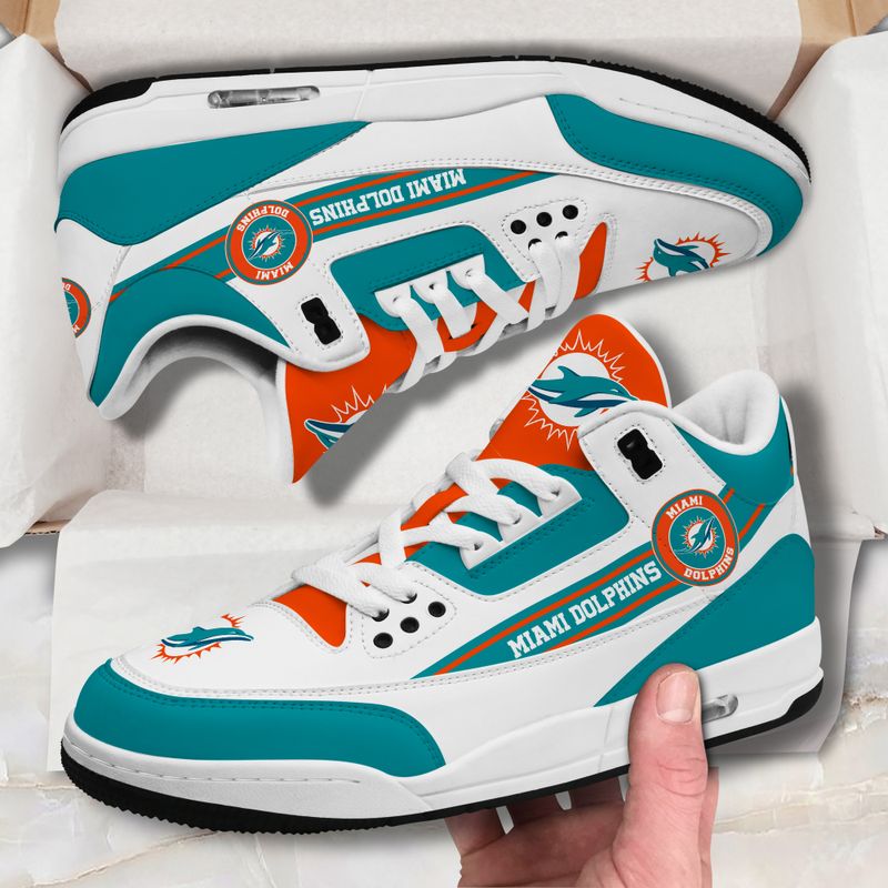 Miami Dolphins Basic White Genuine Leather JD03 Shoes Men and Women AZBTAJ3000151