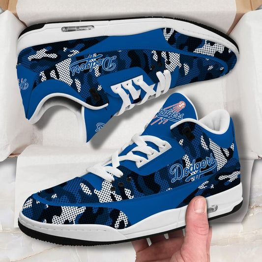 Los Angeles Dodgers Camo Pattern White Genuine Leather JD03 Shoes Men and Women AZBTAJ3000014
