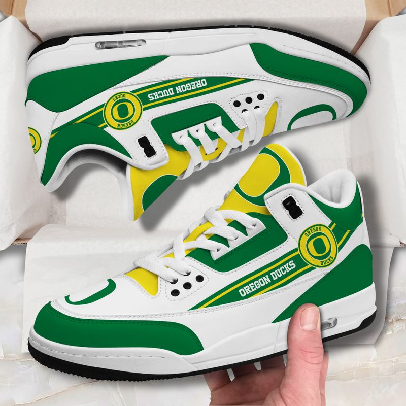 Oregon Ducks Basic White Genuine Leather JD03 Shoes Men and Women AZBTAJ3000127