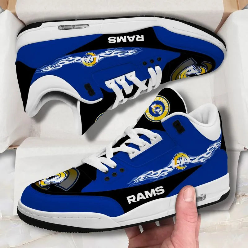 Los Angeles Rams Fire White Genuine Leather JD03 Shoes Men and Women AZBTAJ3000043