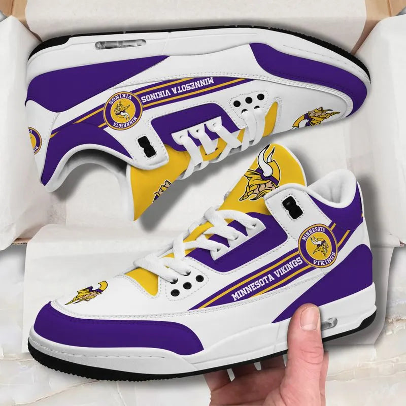 Minnesota Vikings Basic White Genuine Leather JD03 Shoes Men and Women AZBTAJ3000139