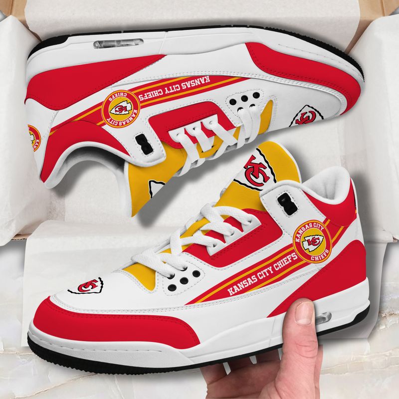 Kansas City Chiefs Basic White Genuine Leather JD03 Shoes Men and Women AZBTAJ3000008