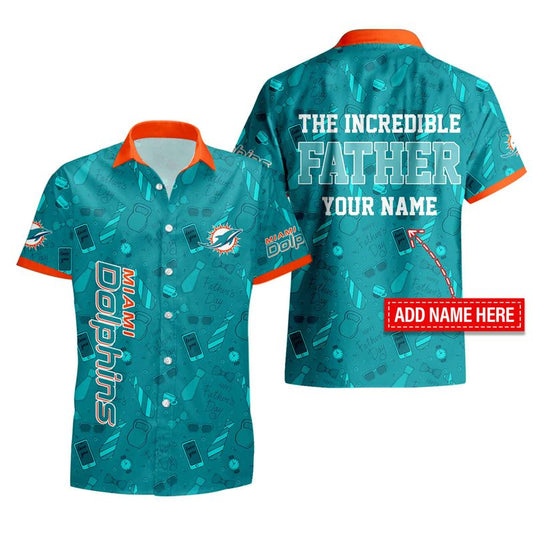 Miami Dolphins Personalized Button Shirt Father’s Day New AZBTBTS000010