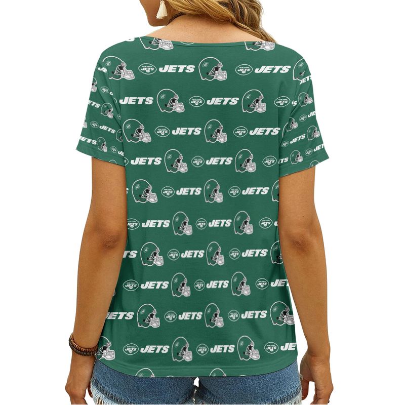 New York Jets V-neck Women T-shirt