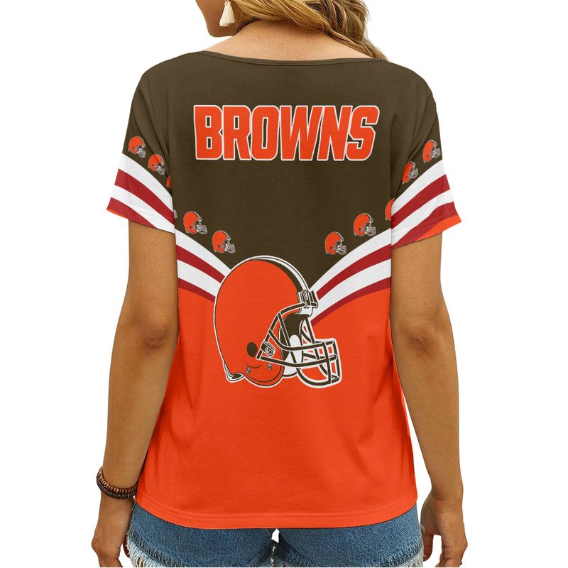 Cleveland Browns Personalized V-neck Women T-shirt