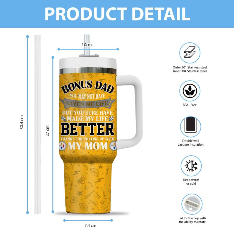 Pittsburgh Steelers New Personalized 40oz Tumbler Father’s Day AZBT40OZ000171