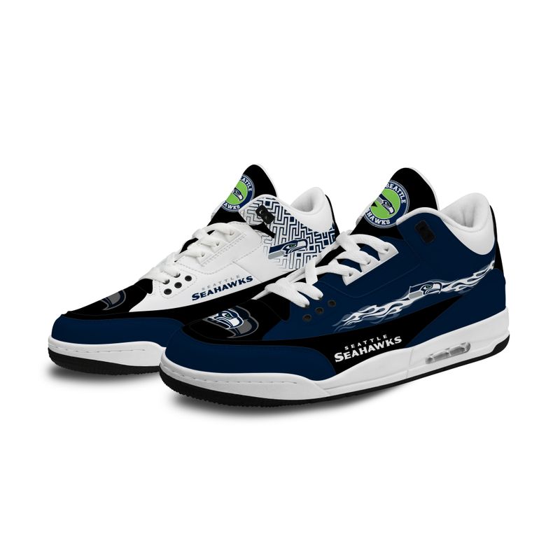 Seattle Seahawks Fire White Genuine Leather JD03 Shoes Men and Women AZBTAJ3000107