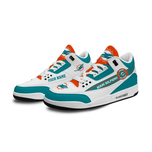 Miami Dolphins Basic White Genuine Leather JD03 Shoes Men and Women AZBTAJ3000151