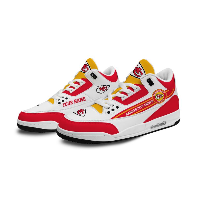 Kansas City Chiefs Basic White Genuine Leather JD03 Shoes Men and Women AZBTAJ3000008