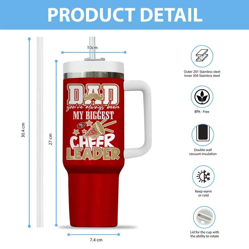 San Francisco 49ers My Biggest Cheer Leader Gift For Father’s Day Limited Edition 40oz Tumbler AZBT40OZ000182