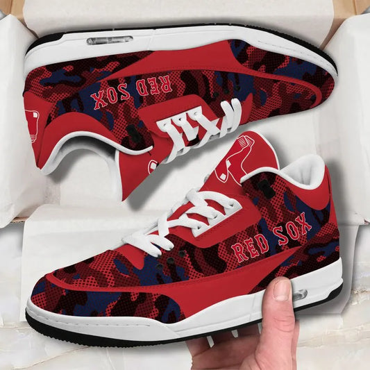 Boston Red Sox Camo Pattern White Genuine Leather JD03 Shoes Men and Women AZBTAJ3000015