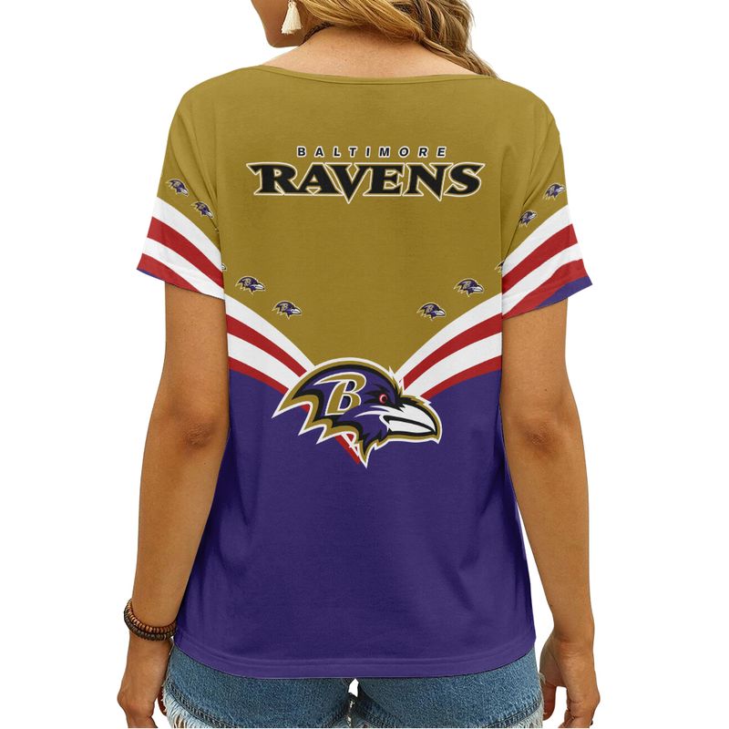 Baltimore Ravens Personalized V-neck Women T-shirt