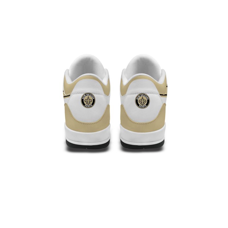 New Orleans Saints Basic White Genuine Leather JD03 Shoes Men and Women AZBTAJ3000064