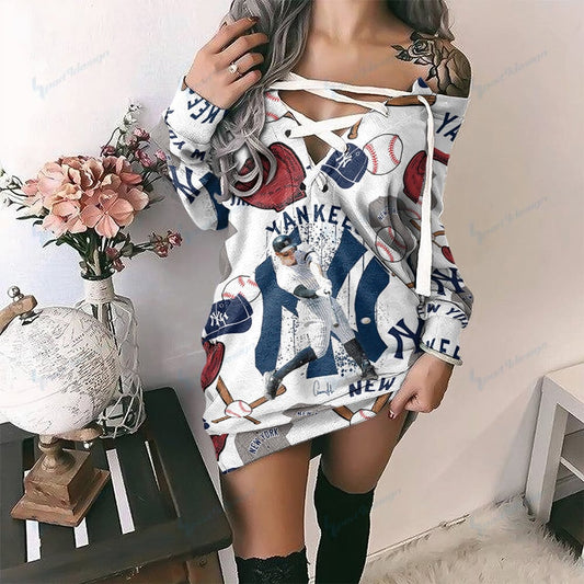 New York Yankees Lace-Up Sweatshirt BG07