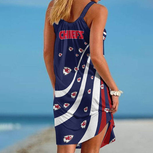 Kansas City Chiefs USA Independence Day Beach Dress BG297