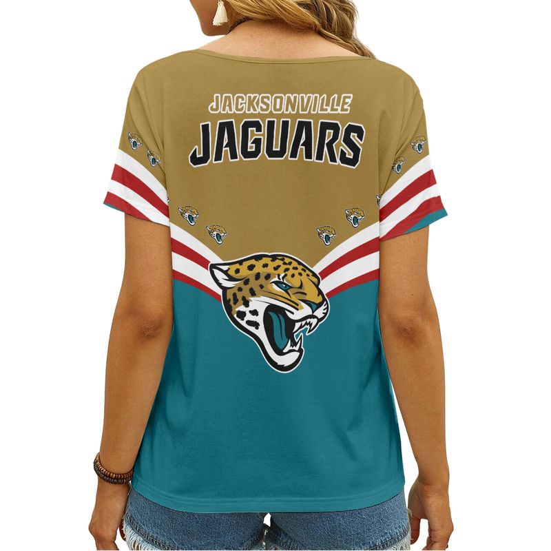 Jacksonville Jaguars Personalized V-neck Women T-shirt