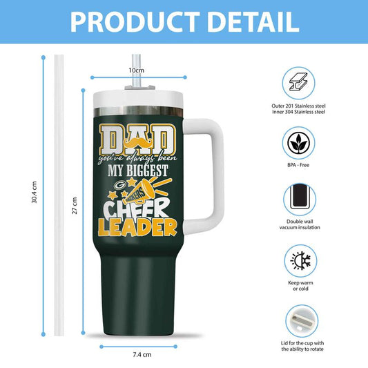 Green Bay Packers My Biggest Cheer Leader Gift For Father’s Day Limited Edition 40oz Tumbler AZBT40OZ000183
