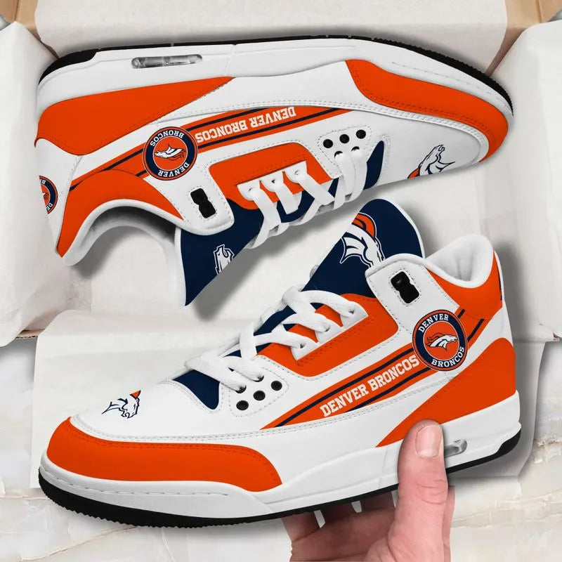 Denver Broncos Basic White Genuine Leather JD03 Shoes Men and Women AZBTAJ3000152
