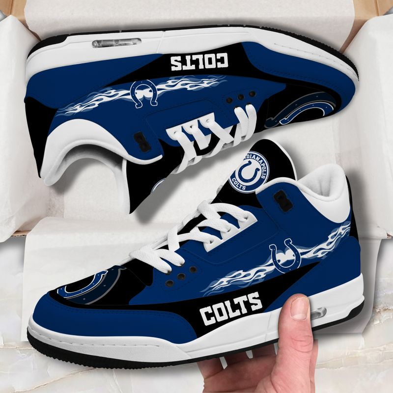 Indianapolis Colts Fire White Genuine Leather JD03 Shoes Men and Women AZBTAJ3000124
