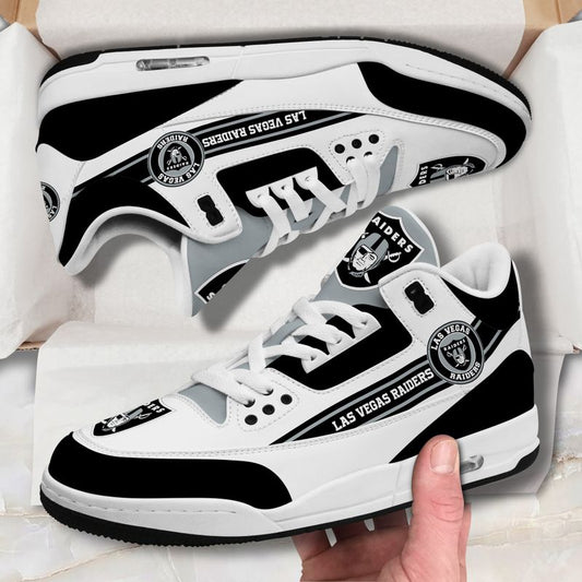 Las Vegas Raiders Basic White Genuine Leather JD03 Shoes Men and Women AZBTAJ3000009
