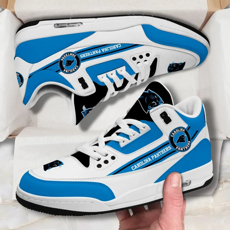 Carolina Panthers Basic White Genuine Leather JD03 Shoes Men and Women AZBTAJ3000136