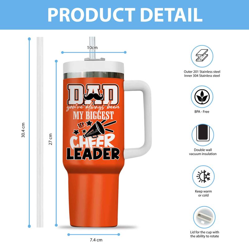 Cincinnati Bengals My Biggest Cheer Leader Gift For Father’s Day Limited Edition 40oz Tumbler AZBT40OZ000189