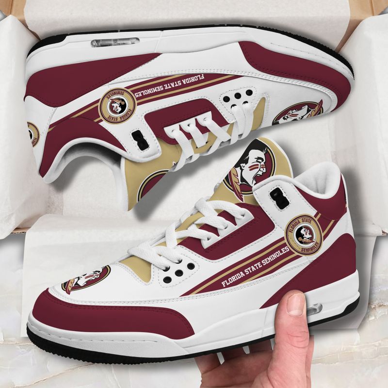 Florida State Seminoles Basic White Genuine Leather JD03 Shoes Men and Women AZBTAJ3000052