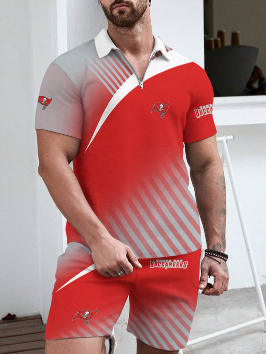 Tampa Bay Buccaneers Limited Edition ZIP Polo Shirt And Shorts Two-Piece Suits HA05