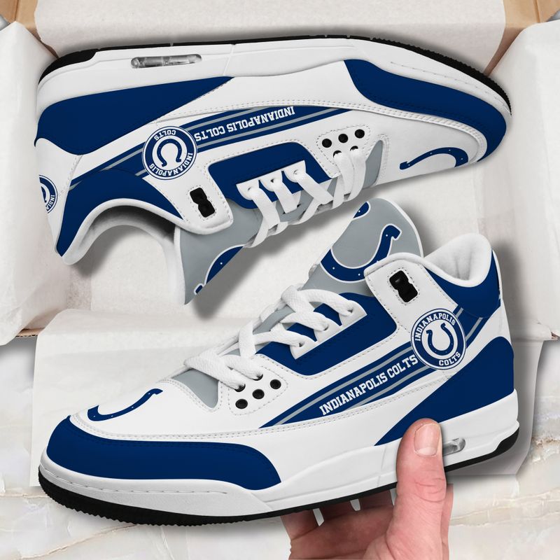 Indianapolis Colts Basic White Genuine Leather JD03 Shoes Men and Women AZBTAJ3000001
