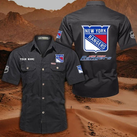 New York Rangers Men’s Short Sleeve Cargo Shirts New 2025 AZBT2DCGS000057
